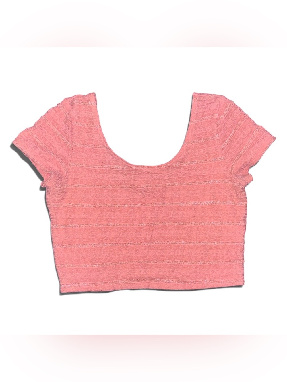 Aeropostale Pink Scoop Neck Short Sleeve Crop Top